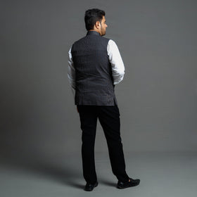 Buy Running Stitch Pure Cotton Men Nehru Jacket 10 Online at iTokri.com