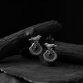 Black - saanjh bela bird motif oxidised earrings