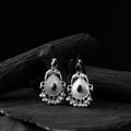 Black - saanjh bela bird stone oxidised earring
