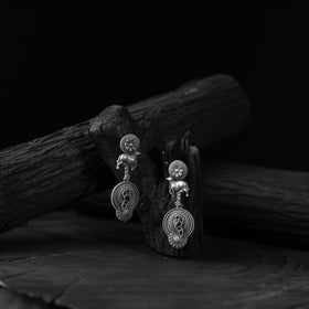 Black - saanjh bela bloom & nandi oxidised earrings
