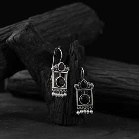 Black - saanjh bela camel oxidised earrings - handcrafted