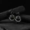 Black - saanjh bela camel oxidised earrings - handcrafted