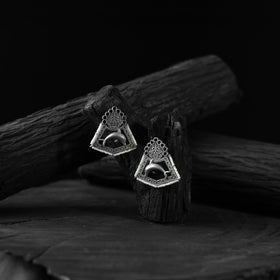 Black - saanjh bela dolphin oxidised earrings - handcrafted