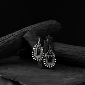 Black - saanjh bela elephant flower oxidised earrings
