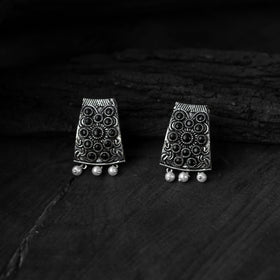 Black - saanjh bela floral oxidised necklace set