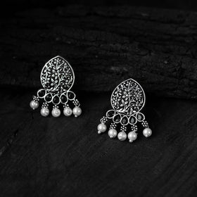 Black - saanjh bela floral oxidised necklace set