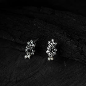 Black - saanjh bela flower oxidised necklace set