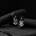 Black - saanjh bela heart oxidised earrings - handcrafted