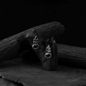 Black - saanjh bela leaf oxidised drop earrings