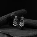 Black - saanjh bela lion motifs oxidised earrings