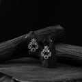 Black - saanjh bela mayuri oxidised earrings - handcrafted