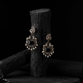 Black - saanjh bela nandi chandbali oxidised earrings