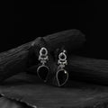 Black - saanjh bela nandi oxidised earrings - handcrafted