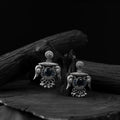 Black - saanjh bela parrot & bloom oxidised earrings