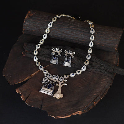 Saanjh Saaj Classic German Silver Necklace Set