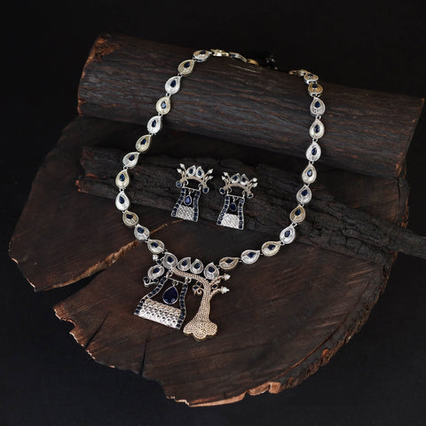 Saanjh Saaj Classic German Silver Necklace Set