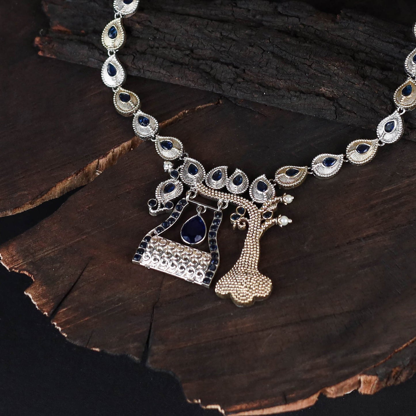 Saanjh Saaj Classic German Silver Necklace Set