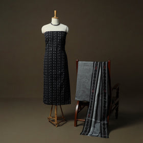 Sambalpuri ikat cotton 3pc unstitched dress material suit