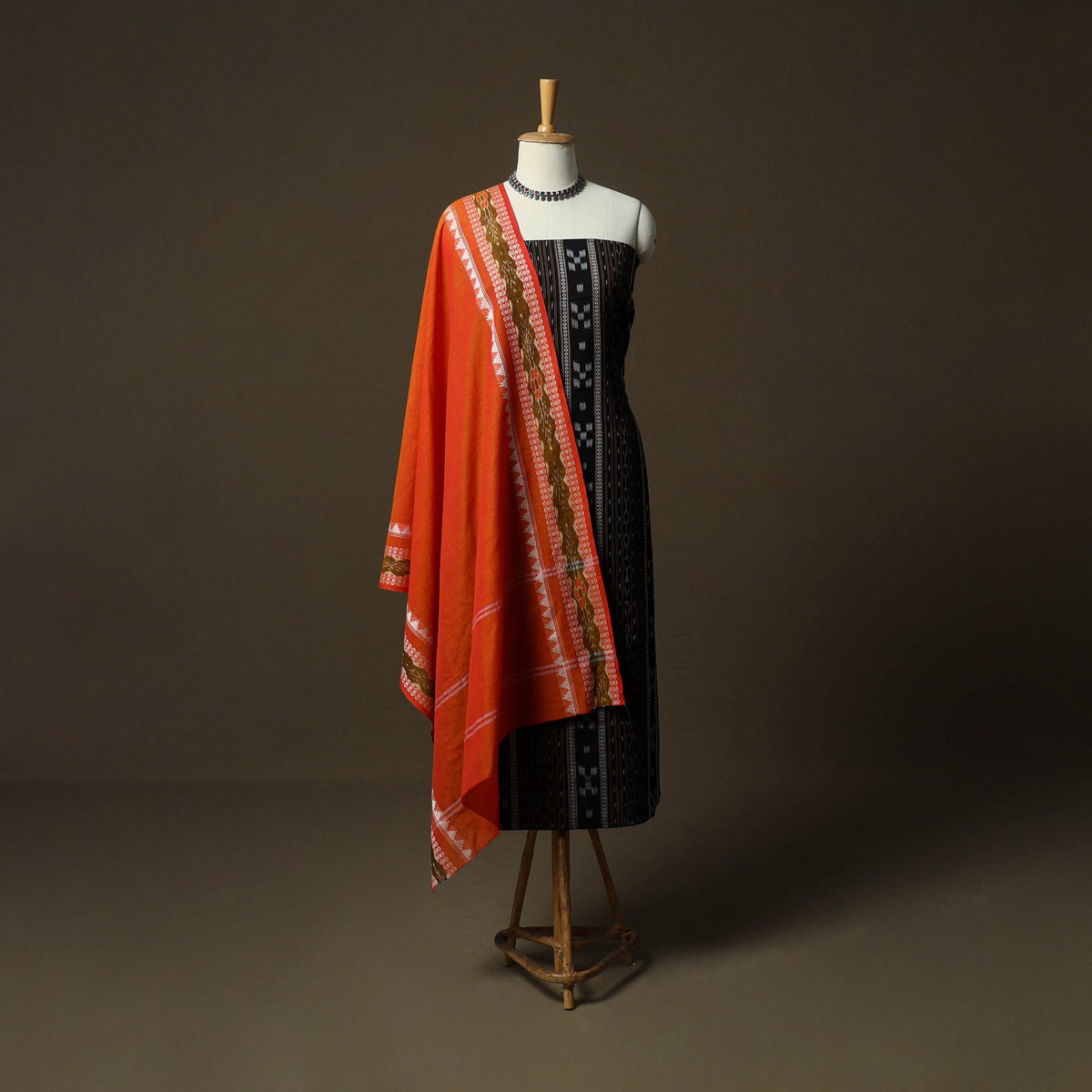 Sambalpuri ikat cotton 3pc unstitched dress material suit