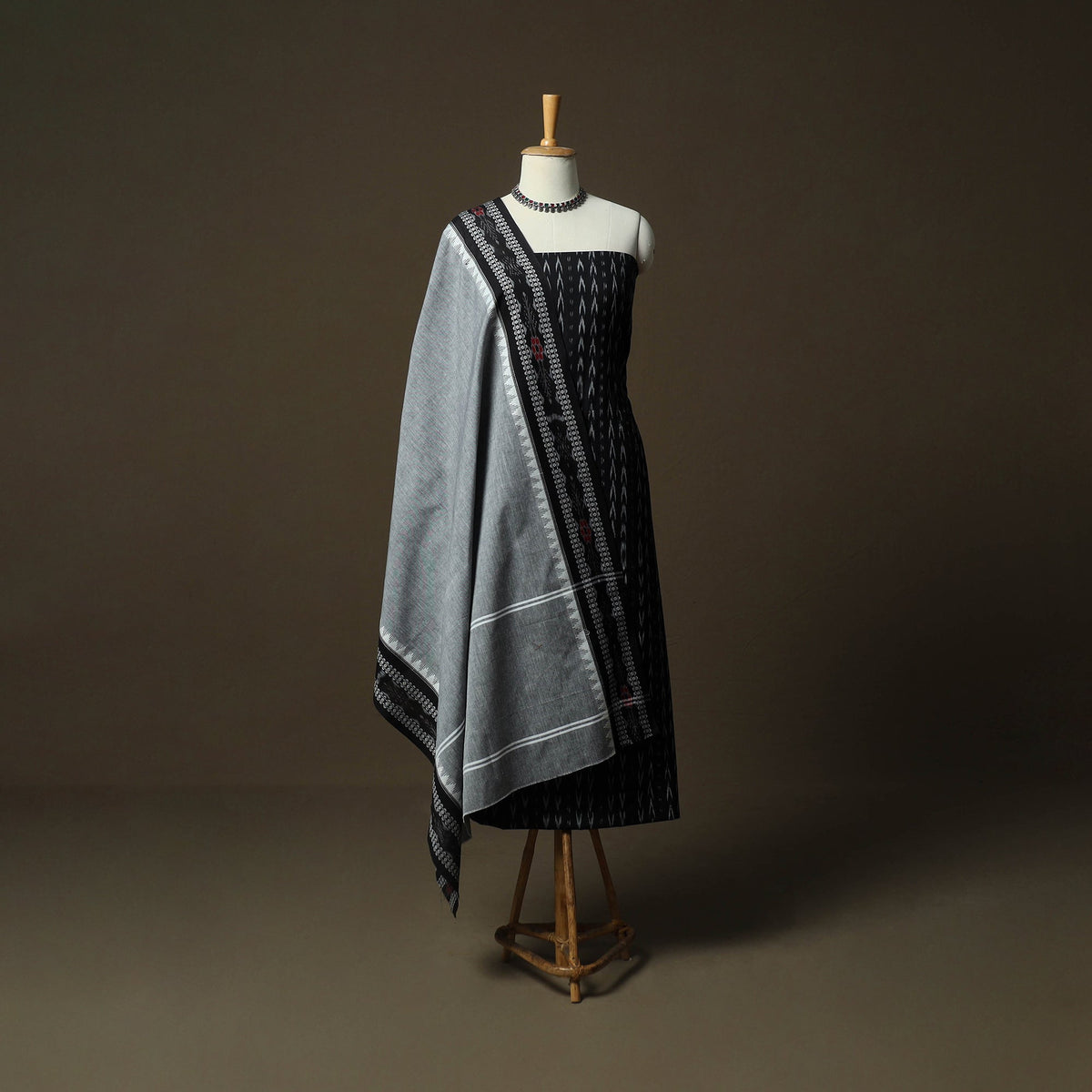 Sambalpuri ikat cotton 3pc unstitched dress material suit