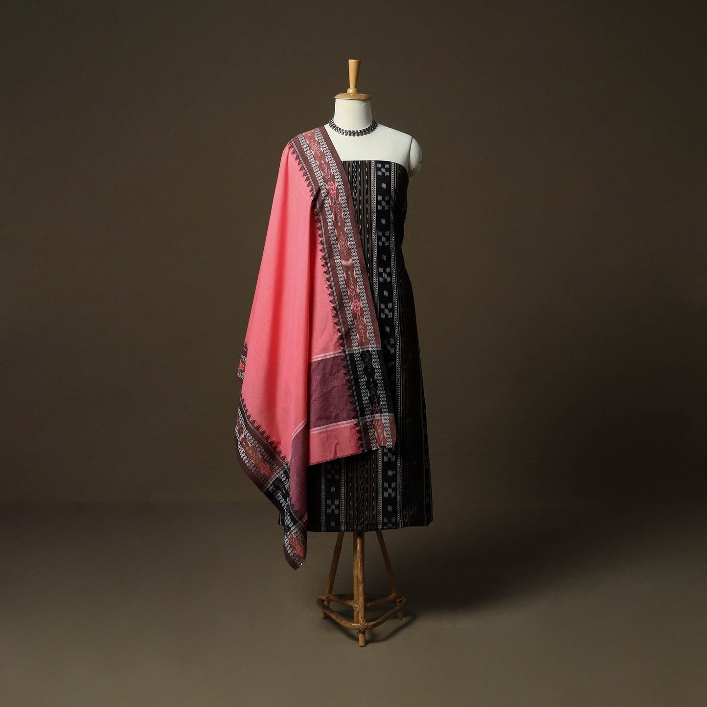 Sambalpuri ikat cotton 3pc unstitched dress material suit