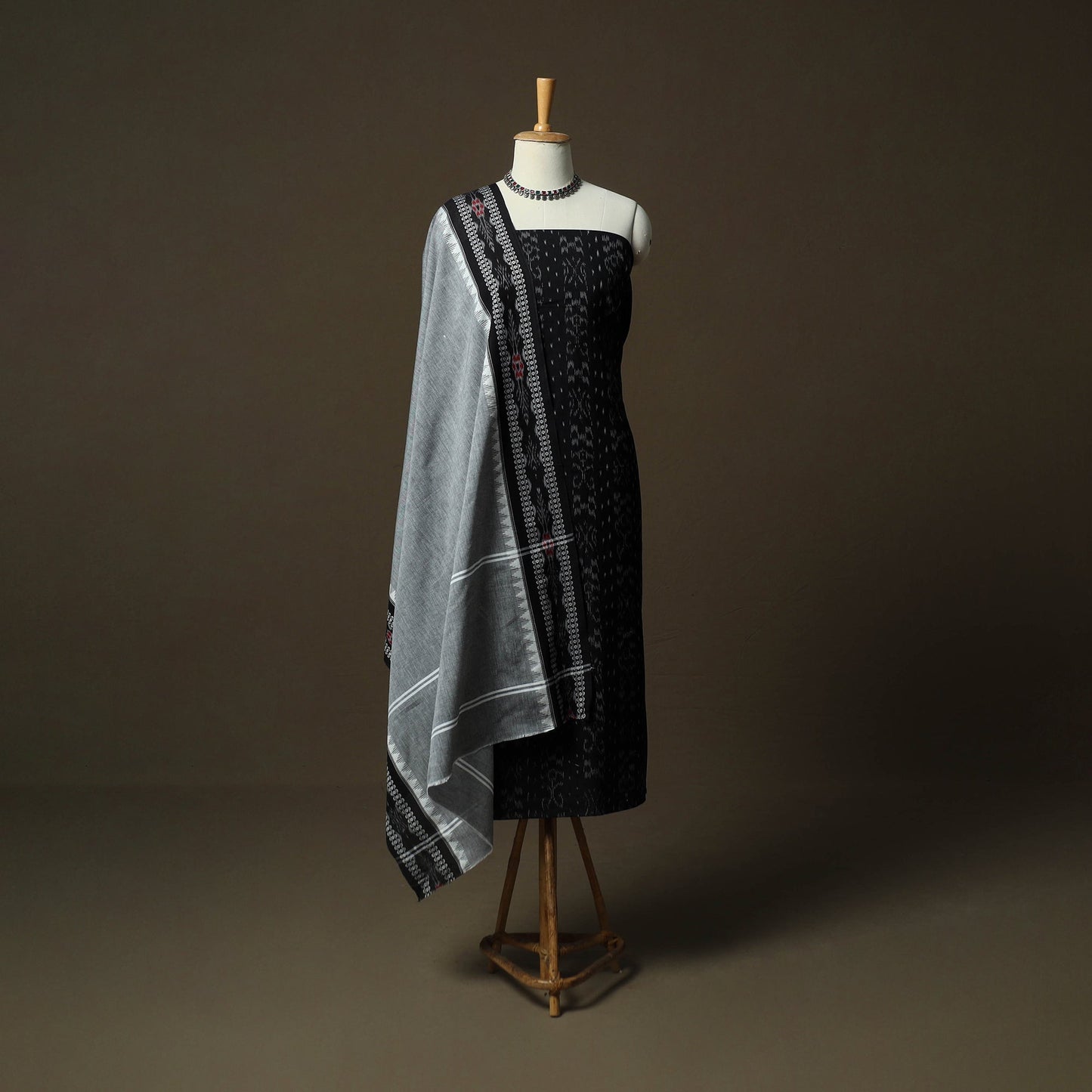 Sambalpuri ikat cotton 3pc unstitched dress material suit