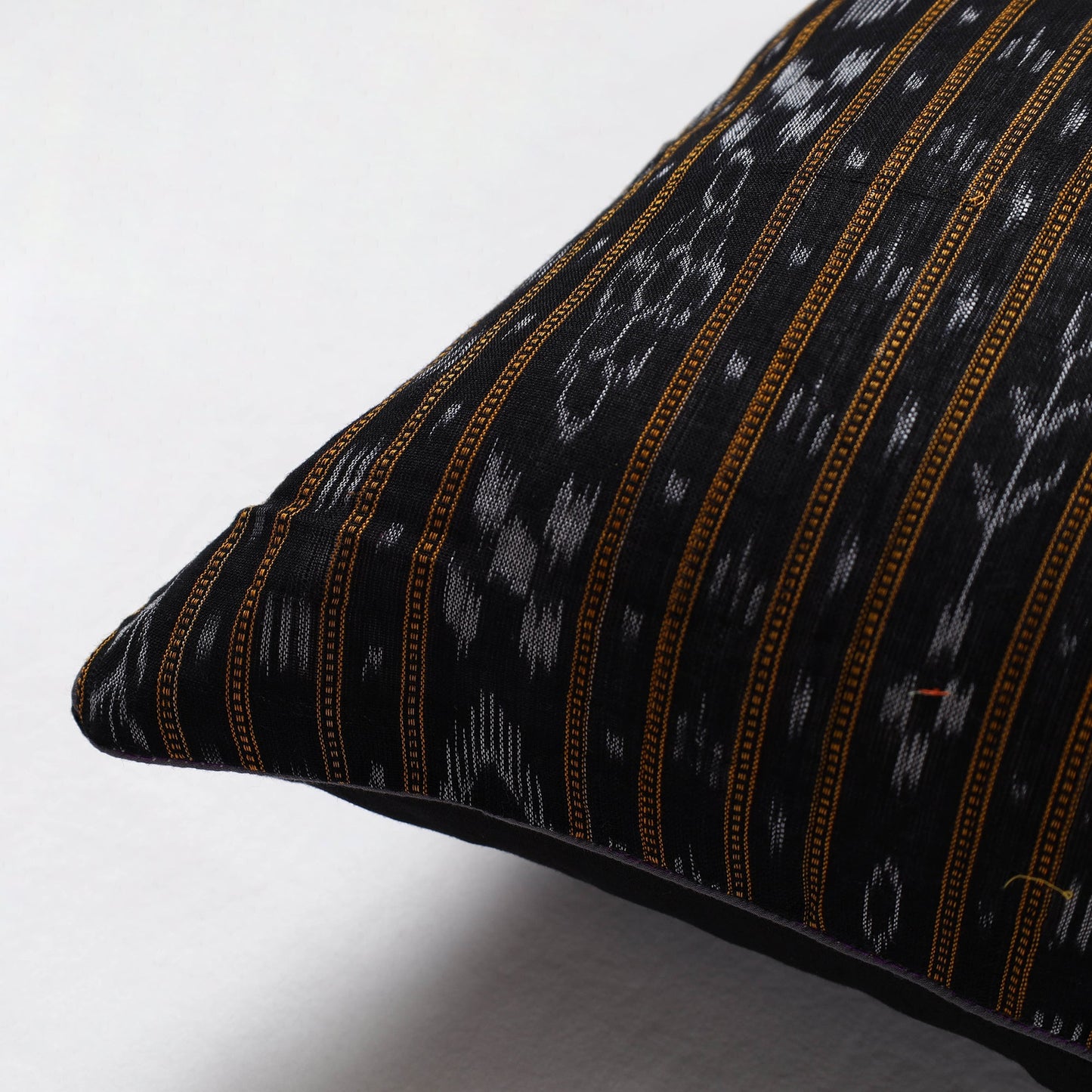 Buy Black Sambalpuri Ikat Cotton Cushion Cover