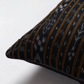 Buy Black Sambalpuri Ikat Cotton Cushion Cover
