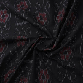 Black Sambalpuri Ikat Cotton Fabric