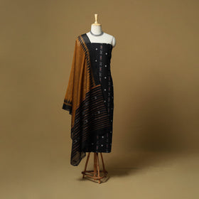 Black - sambalpuri ikat handloom cotton 3pc unstitched