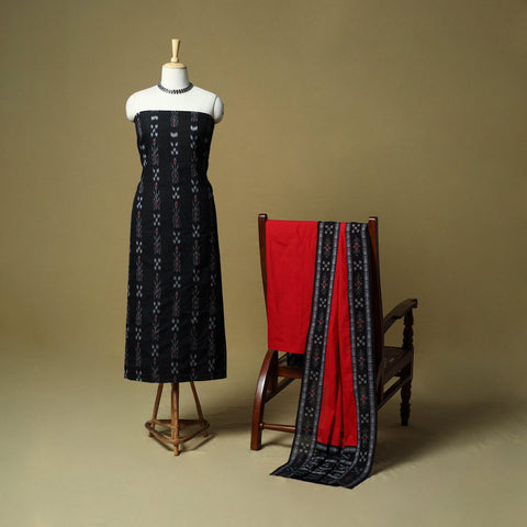 Sambalpuri ikat handloom cotton 3pc unstitched dress