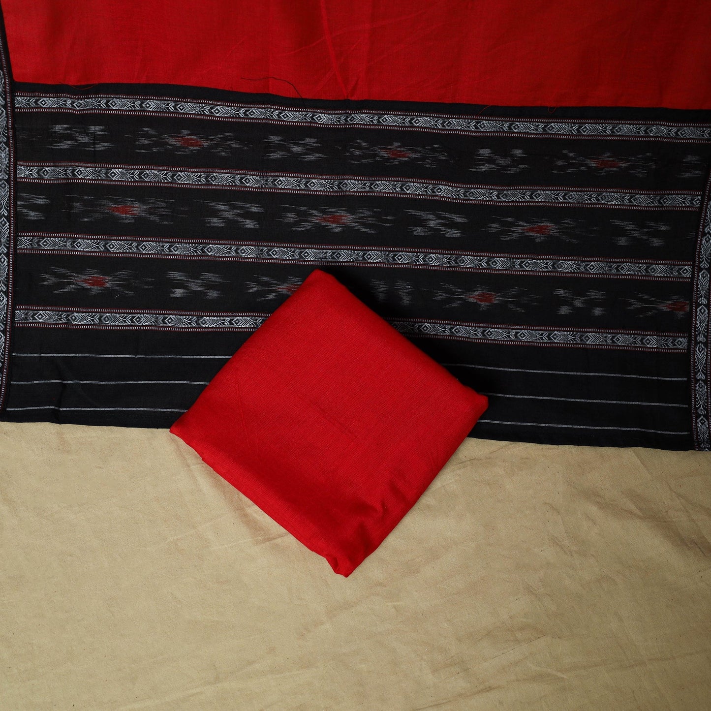 Sambalpuri ikat handloom cotton 3pc unstitched dress