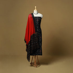Black - sambalpuri ikat handloom cotton 3pc unstitched