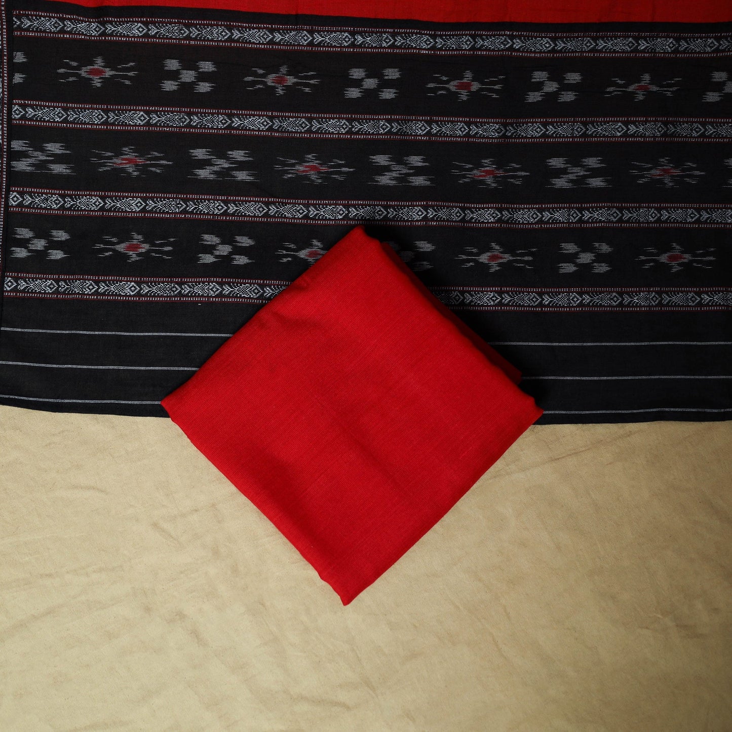 Sambalpuri ikat handloom cotton 3pc unstitched dress