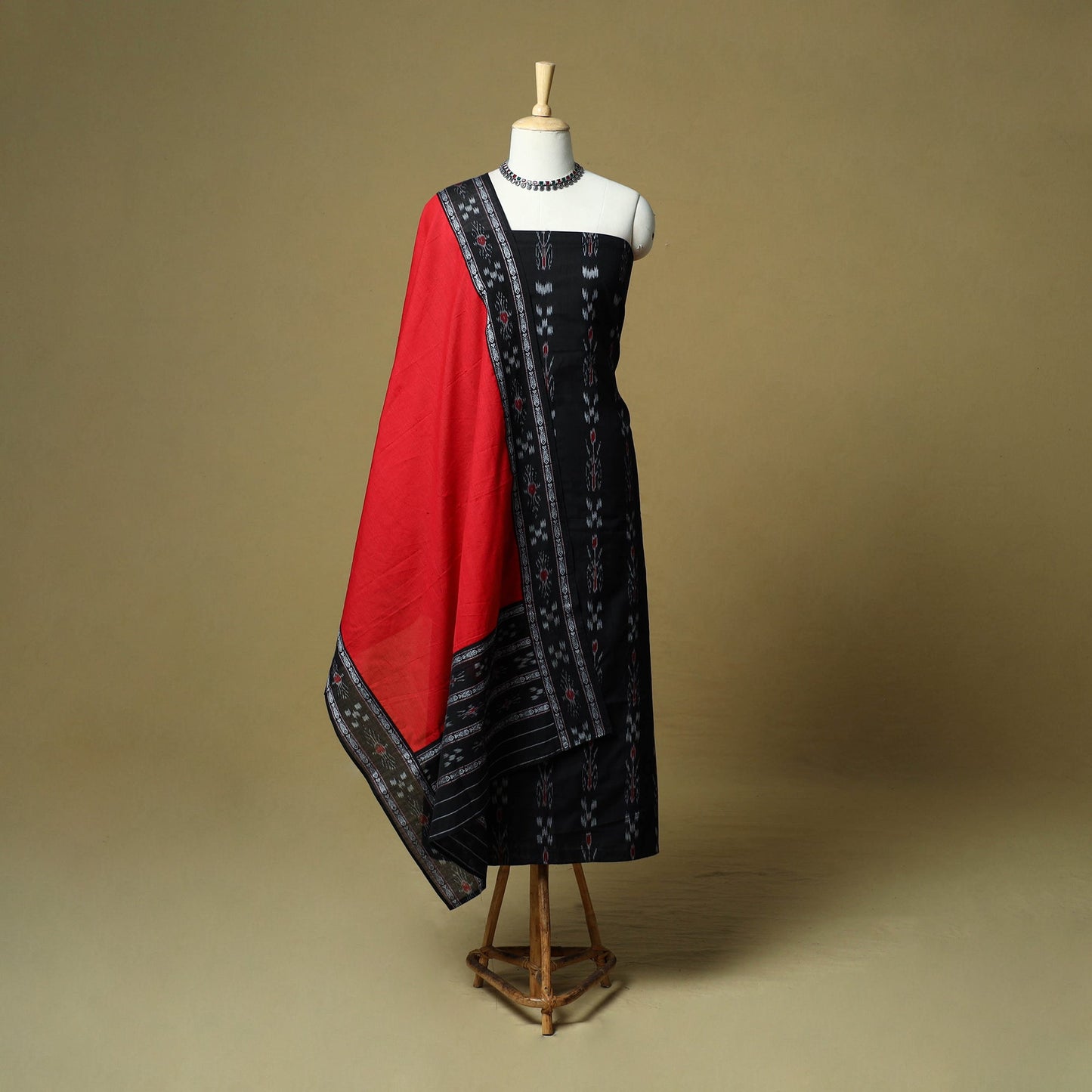 Sambalpuri ikat handloom cotton 3pc unstitched dress