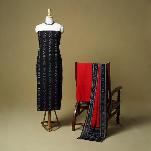 Sambalpuri ikat handloom cotton 3pc unstitched dress