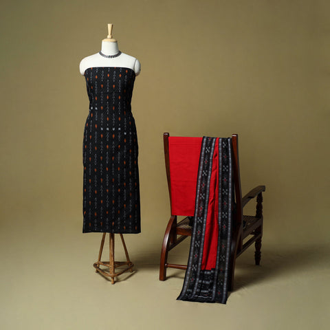 Sambalpuri ikat handloom cotton 3pc unstitched dress
