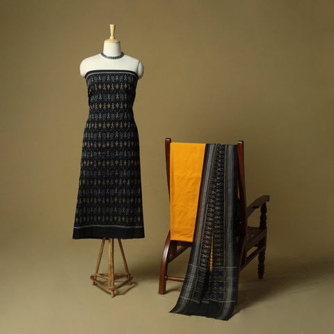 Sambalpuri ikat handloom cotton 3pc unstitched dress
