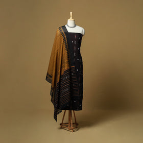 Black - sambalpuri ikat handloom cotton 3pc unstitched