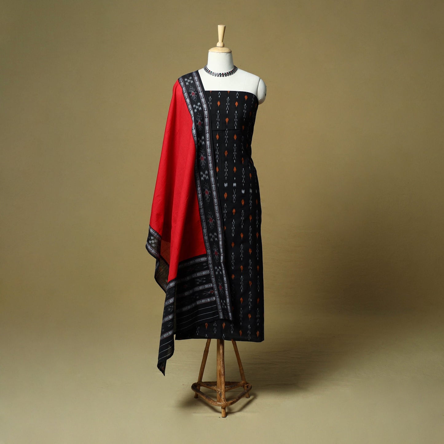 Sambalpuri ikat handloom cotton 3pc unstitched dress