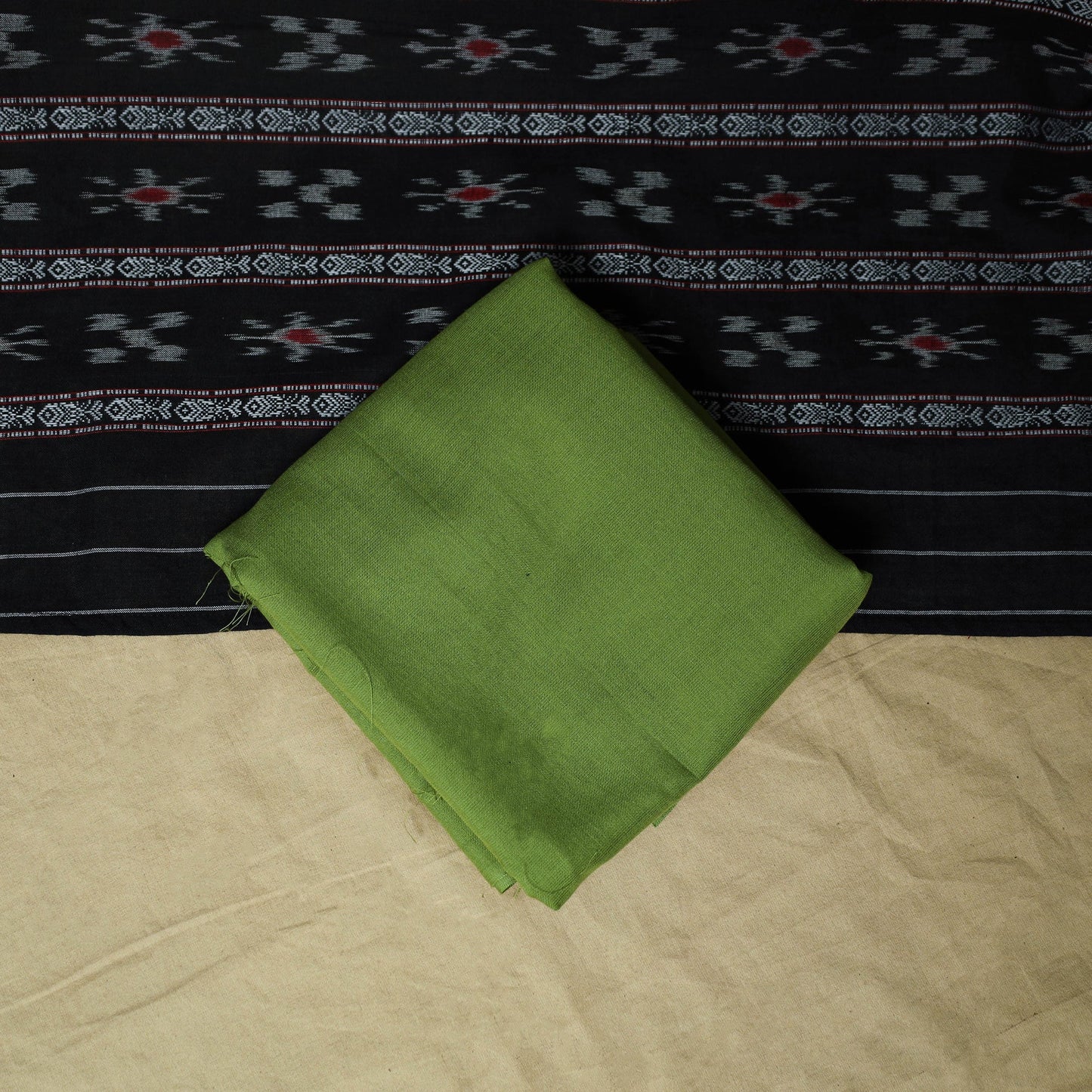 Sambalpuri ikat handloom cotton 3pc unstitched dress
