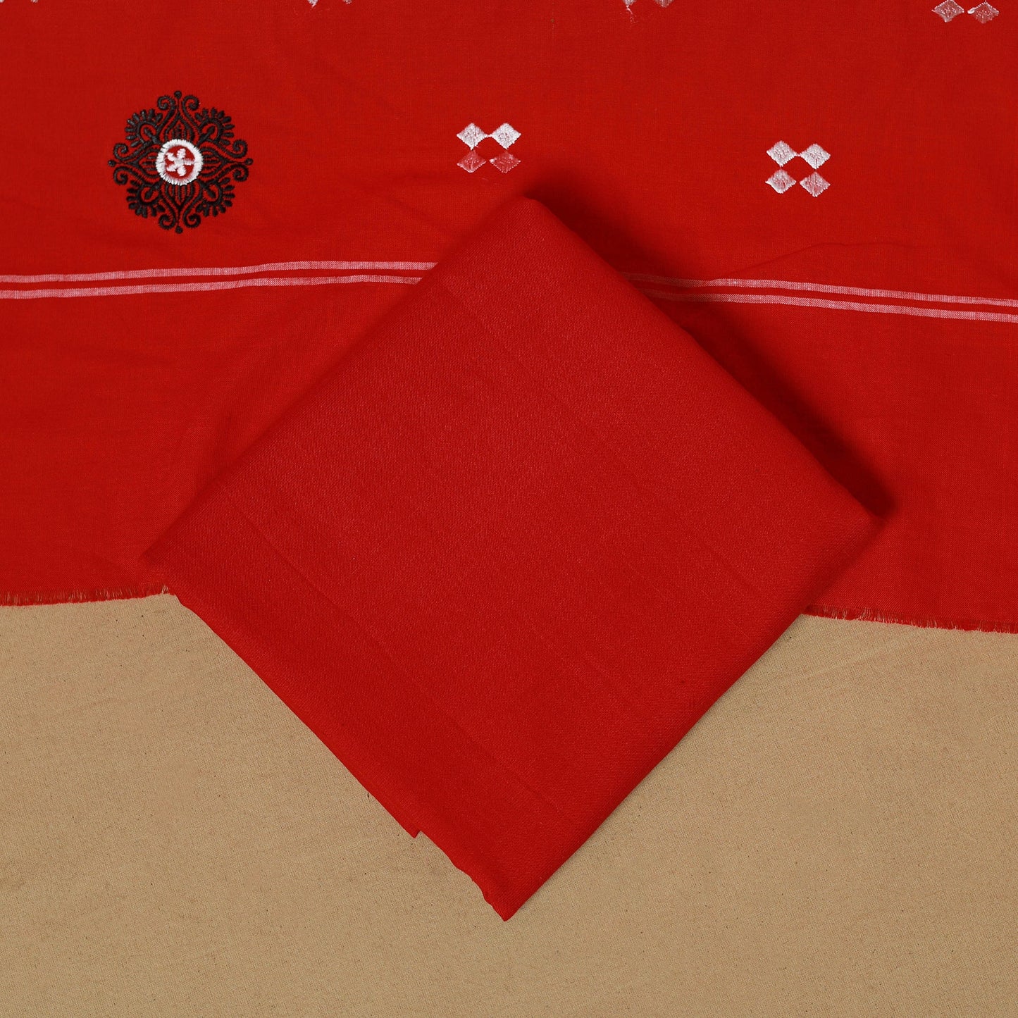 Black - sambalpuri ikat handloom cotton 3pc unstitched