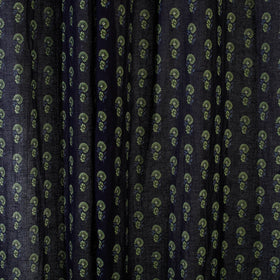 Black - sanganeri printed cotton door curtain (7 x 3 feet)