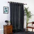 Black - sanganeri printed cotton door curtain (7 x 3 feet)