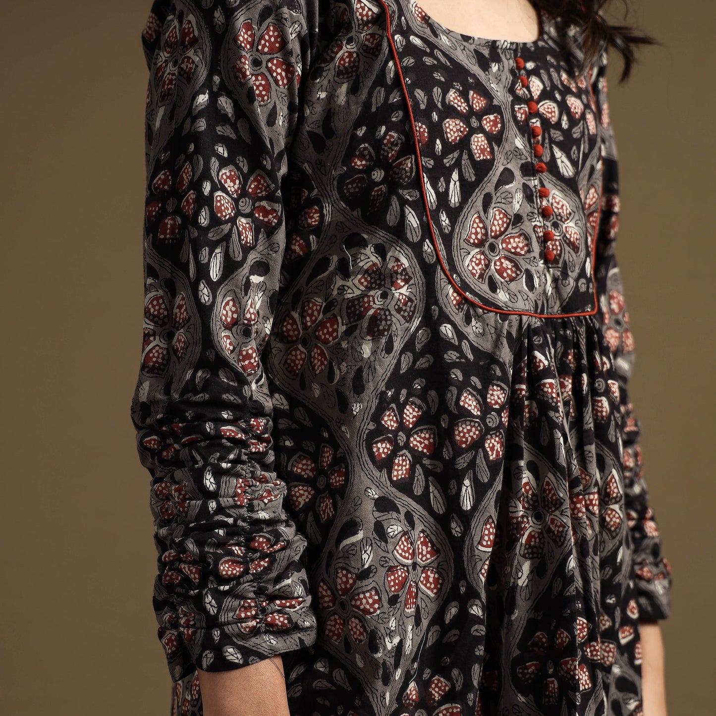 Buy Sanganeri Block Printed Cotton Flared Dress Online at iTokri.com