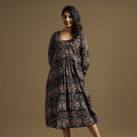 Buy Sanganeri Block Printed Cotton Flared Dress Online at iTokri.com