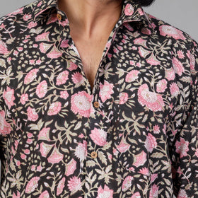  Sanganeri Block Printing Cotton Men Full Sleeve Shirt 