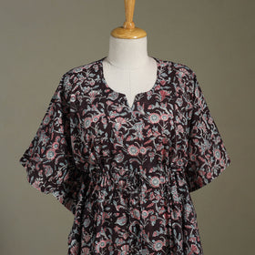 Black - sanganeri cotton kaftan (medium) 02 - handcrafted