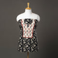 Black Sanganeri Print Cotton Patchwork Kurta Material (3m)