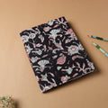 Black - sanganeri fabric cover handmade paper notebook (9 x